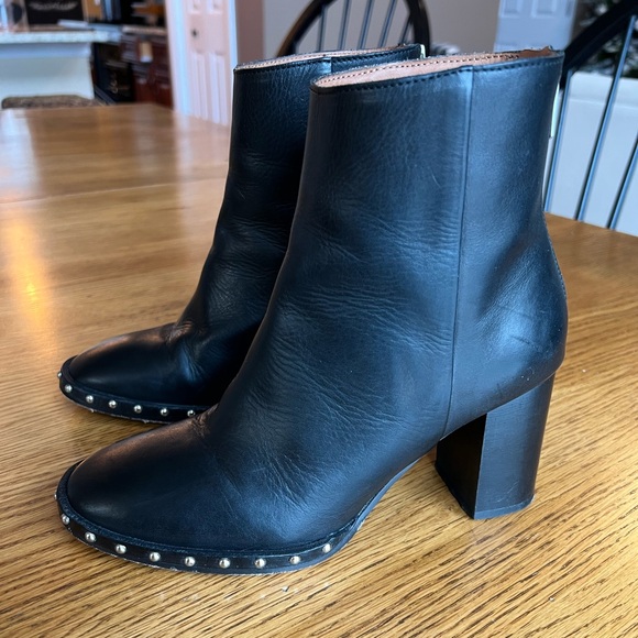 ⭐️ All Saints Inez Black Leather Studded Booties Size EU 37 / US 6.5 - Picture 3 of 15